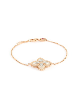 Main View - Click To Enlarge - ROBERTO COIN - Princess Flower diamond mother of pearl 18k rose gold bracelet