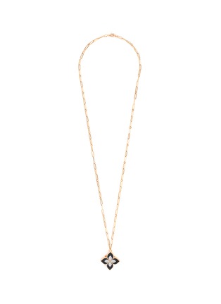 Main View - Click To Enlarge - ROBERTO COIN - Princess Flower diamond jade 18k rose gold pendant necklace