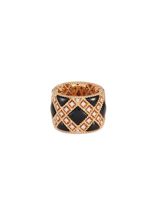 Main View - Click To Enlarge - ROBERTO COIN - Palazzo Ducale diamond black jade 18k rose gold ring