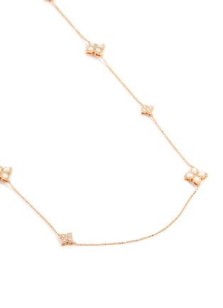 Detail View - Click To Enlarge - ROBERTO COIN - Princess Flower diamond mother of pearl 18k rose gold necklace