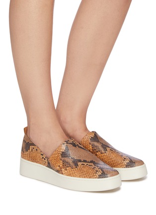 Figure View - Click To Enlarge - VINCE - 'Saxon-2' snake embossed leather slip-on loafers