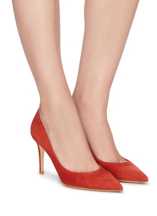 Figure View - Click To Enlarge - GIANVITO ROSSI - 'Gianvito 85' suede leather pumps