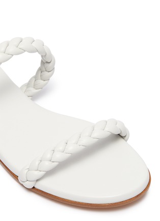 Detail View - Click To Enlarge - GIANVITO ROSSI - Woven leather flat sandals