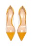 Detail View - Click To Enlarge - GIANVITO ROSSI - 'Plexi 70' PVC panel suede leather pumps