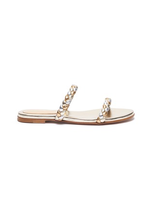 Main View - Click To Enlarge - GIANVITO ROSSI - Woven leather flat sandals