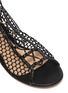 Detail View - Click To Enlarge - GIANVITO ROSSI - Fishnet lace up flat leather boots