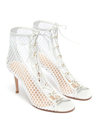 Detail View - Click To Enlarge - GIANVITO ROSSI - 'Helena' open toe lace up mesh boots