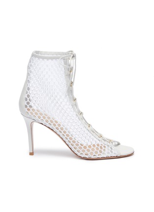 Main View - Click To Enlarge - GIANVITO ROSSI - 'Helena' open toe lace up mesh boots