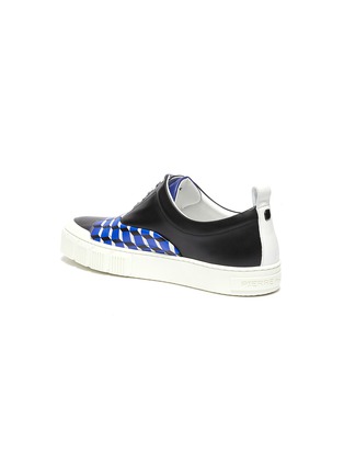  - PIERRE HARDY - Ollie' Cube Print Leather Lace Up Sneakers