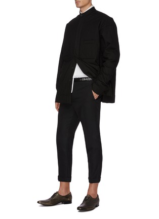 Figure View - Click To Enlarge - HAIDER ACKERMANN - Embroidered satin waistband crop pants
