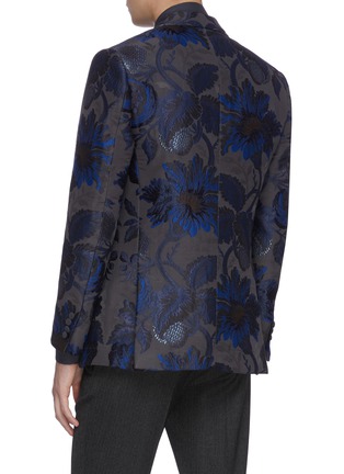 Back View - Click To Enlarge - BRIONI - Floral jacquard double breasted blazer