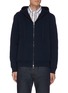 Main View - Click To Enlarge - BRIONI - Logo Embroidered Zip Front Hooded Jacket