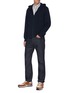 Figure View - Click To Enlarge - BRIONI - Logo Embroidered Zip Front Hooded Jacket