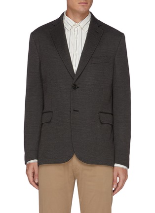 Main View - Click To Enlarge - BRIONI - Single-breasted Houndstooth Wool-Silk Blend Blazer