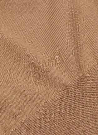  - BRIONI - Logo embroidered merino wool sweater