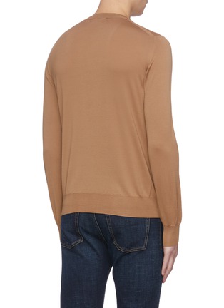 Back View - Click To Enlarge - BRIONI - Logo embroidered merino wool sweater