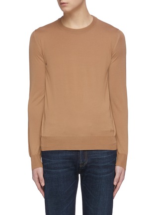 Main View - Click To Enlarge - BRIONI - Logo embroidered merino wool sweater