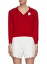 Main View - Click To Enlarge - SHUSHU/TONG - Floral pompom knit polo shirt