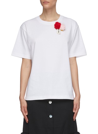 Main View - Click To Enlarge - SHUSHU/TONG - Floral pompom T-shirt