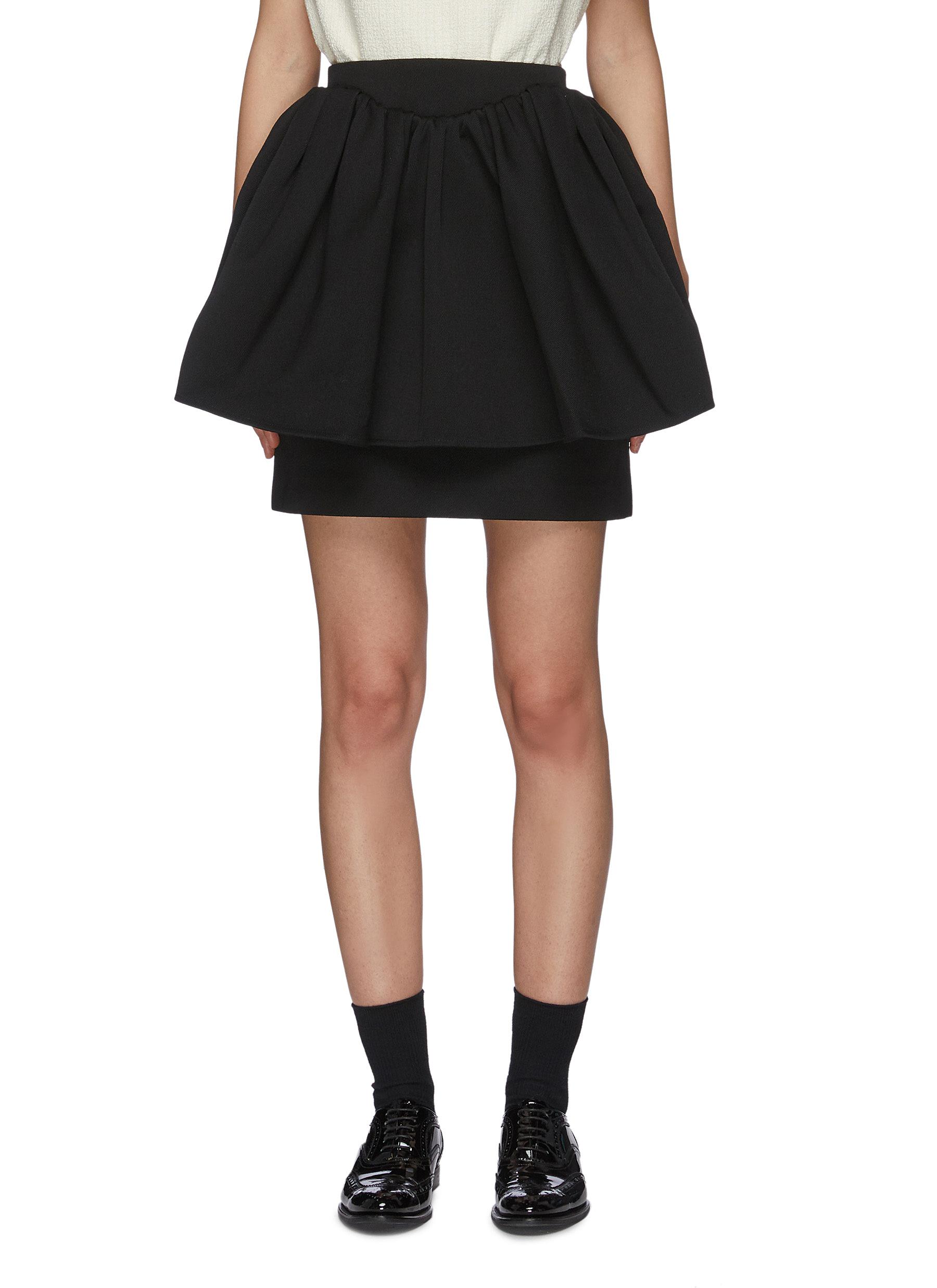 Shushu-tong Voluminous Layered Skirt In Black