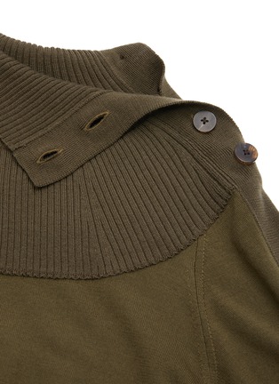  - CHLOÉ - Turtleneck rib panel wool knit top