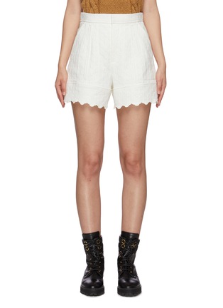 Main View - Click To Enlarge - CHLOÉ - Quilted jacquard scallop hem shorts