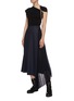 Figure View - Click To Enlarge - CHLOÉ - Pleated sheer insert wool blend midi skirt