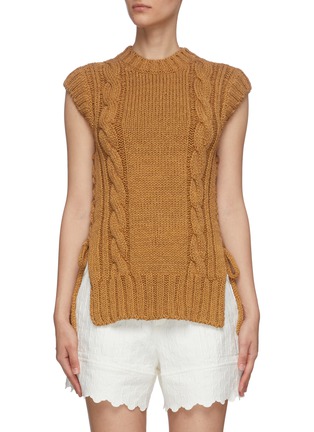 Main View - Click To Enlarge - CHLOÉ - Side tie chunky knit vest