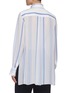 Back View - Click To Enlarge - CHLOÉ - Ruffle trim stand collar stripe shirt