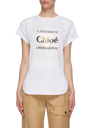 Main View - Click To Enlarge - CHLOÉ - Slogan print cotton T-shirt