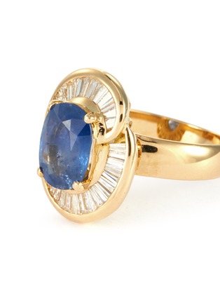 Detail View - Click To Enlarge - LANE CRAWFORD VINTAGE JEWELLERY - Diamond sapphire 18k yellow gold ring