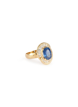 Main View - Click To Enlarge - LANE CRAWFORD VINTAGE JEWELLERY - Diamond sapphire 18k yellow gold ring