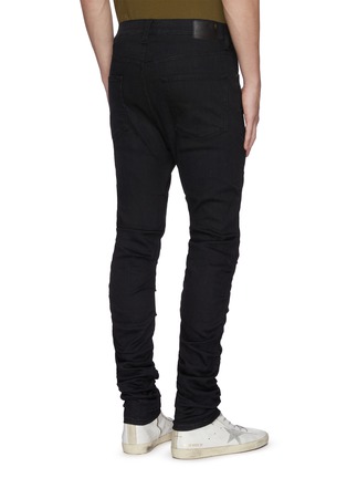 Back View - Click To Enlarge - R13 - 'Core Skywalker' unwashed stacked skinny jeans
