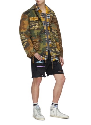 Figure View - Click To Enlarge - R13 - Cinched waist camouflage print jacket