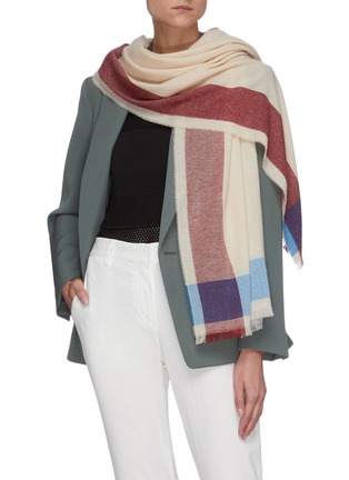 Figure View - Click To Enlarge - JOHNSTONS OF ELGIN - Border lightweight cashmere scarf