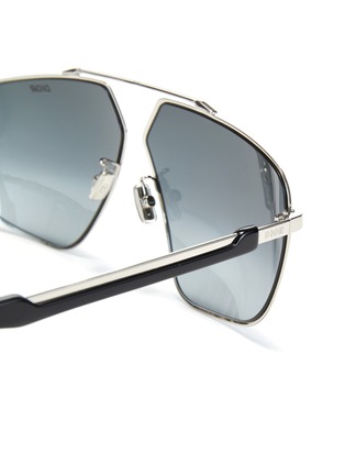 Detail View - Click To Enlarge - DIOR - Diorstreet1 Palladium metal frame angular sunglasses