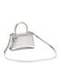 Detail View - Click To Enlarge - BALENCIAGA - 'Hourglass XS' metallic croc embossed leather shoulder bag