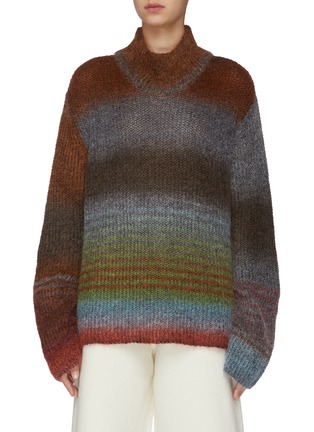Main View - Click To Enlarge - SWAYING - Gradient mohair knit sweater