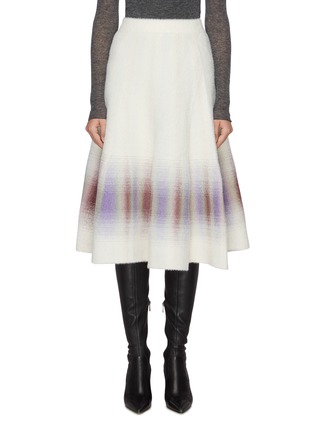 Main View - Click To Enlarge - SWAYING - Gradient flared knit skirt