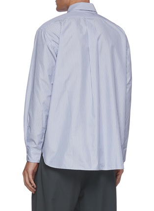 Back View - Click To Enlarge - NANAMICA - Pinstripe print cotton blend button up shirt