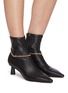 Figure View - Click To Enlarge - PEDDER RED - Avery' chain detail stretch leather ankle boots