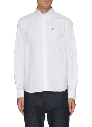 Main View - Click To Enlarge - MAISON KITSUNÉ - Tricolour fox embroidered classic shirt