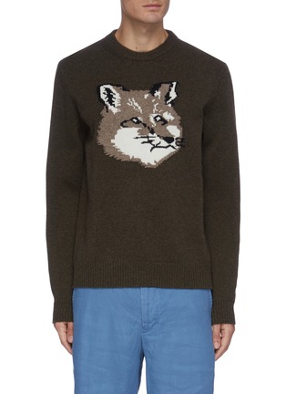 Main View - Click To Enlarge - MAISON KITSUNÉ - Fox head wool sweatshirt