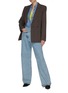 Figure View - Click To Enlarge - R13 - Overlap Waist Wide Leg Denim Jeans