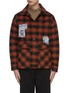 Main View - Click To Enlarge - INDICE STUDIO - Graphic patch check flannel shirt jacket