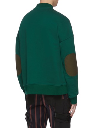 Back View - Click To Enlarge - INDICE STUDIO - Floral print elbow patch sweatshirt