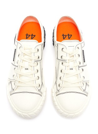 Detail View - Click To Enlarge - BOTH - 'Tyres Deconstruct' contrast topstitch sneakers