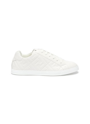 Main View - Click To Enlarge - FENDI - Logo embossed leather sneakers