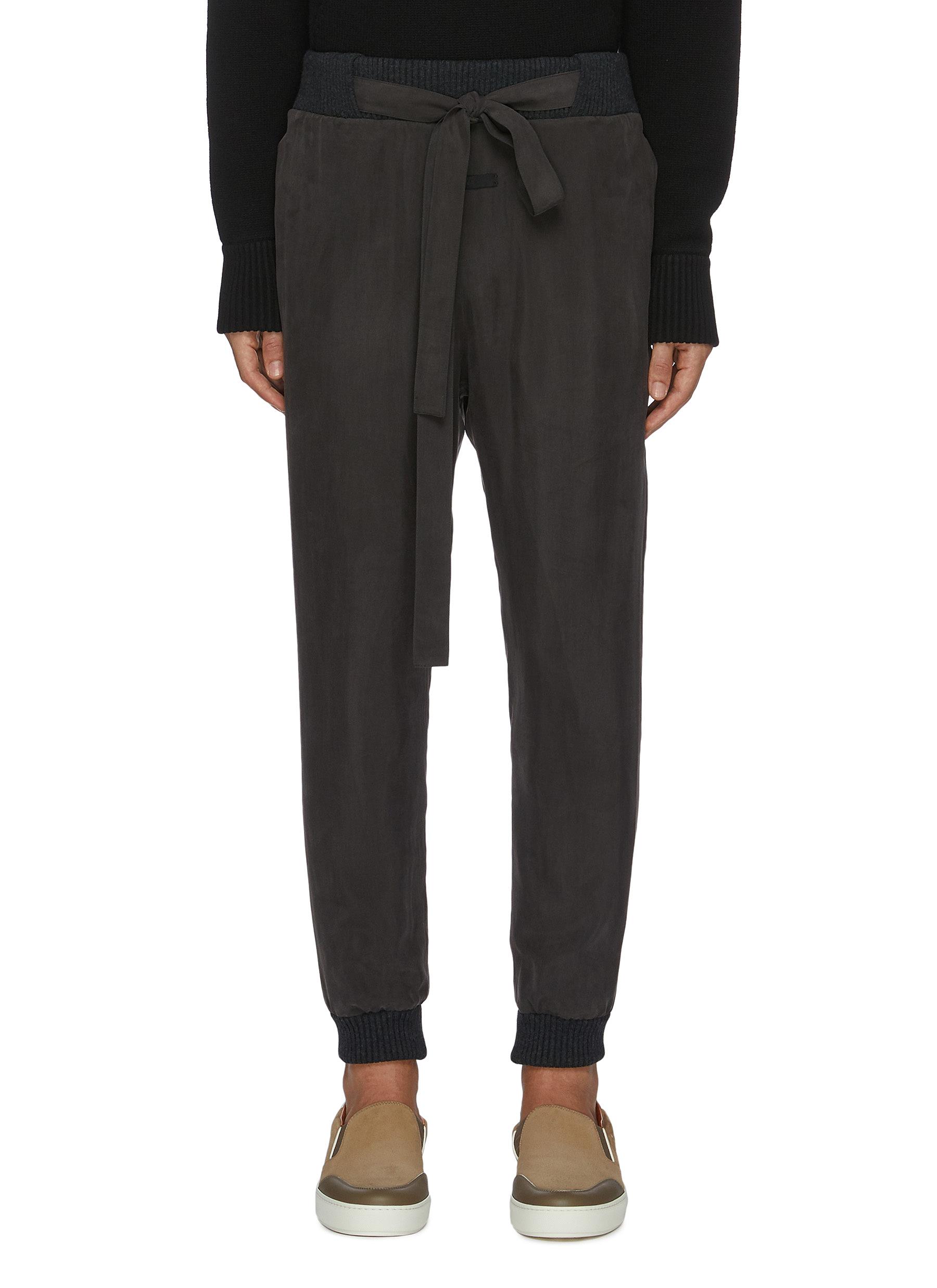 God Waist Strap Jogging Pants In Black 