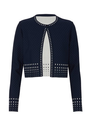 Main View - Click To Enlarge - ALAÏA - 'Briolette' perforated panel crop cardigan